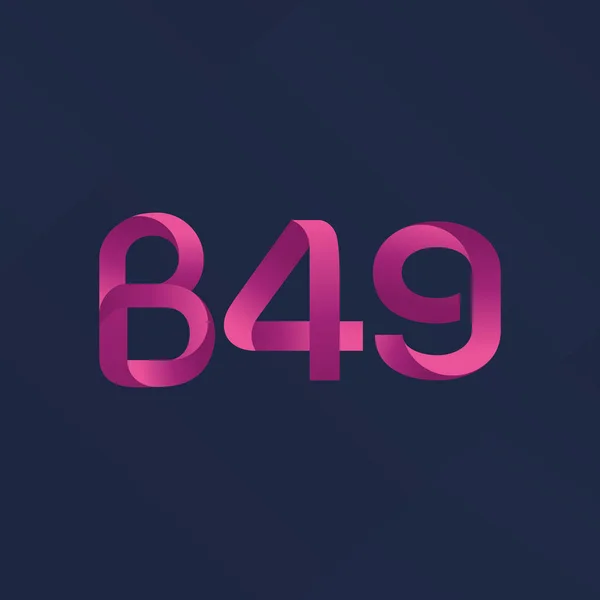 Logotipo da letra e do número B49 —  Vetores de Stock