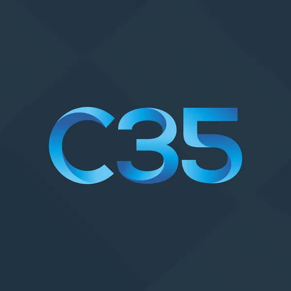 Letter and number logo C35 — Stock Vector