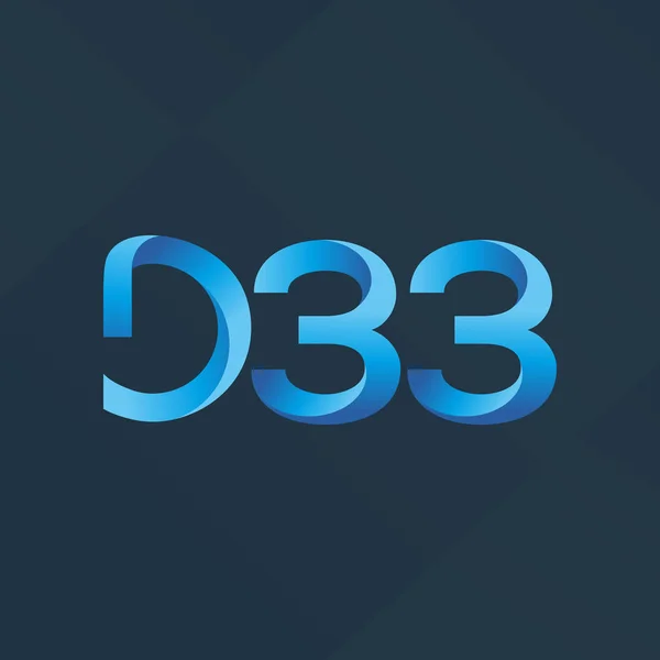 文字と番号ロゴ D33 — ストックベクタ