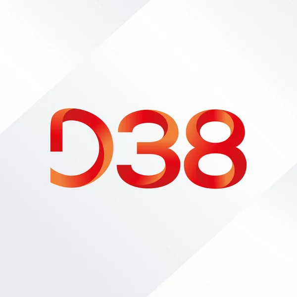 문자와 숫자 로고 D38 — 스톡 벡터
