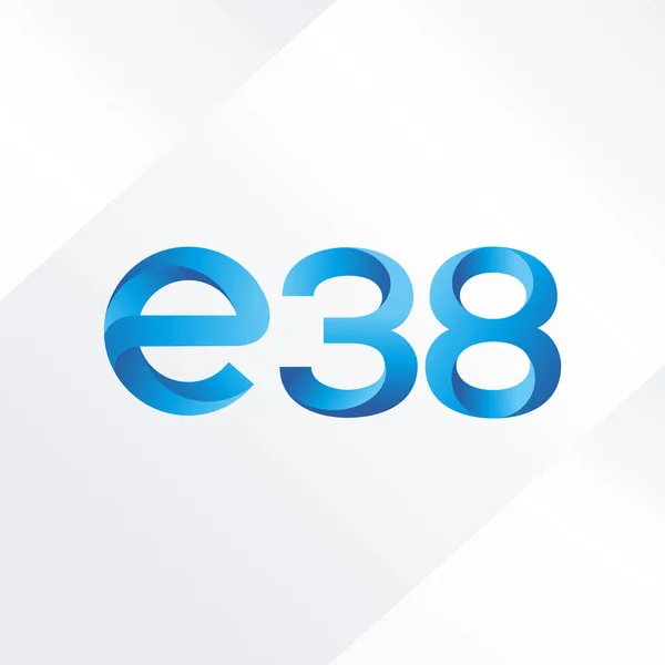 Brief en nummer logo E38 — Stockvector