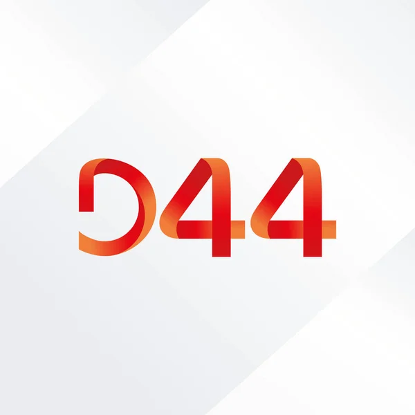 Buchstabe und Zahl logo d44 — Stockvektor