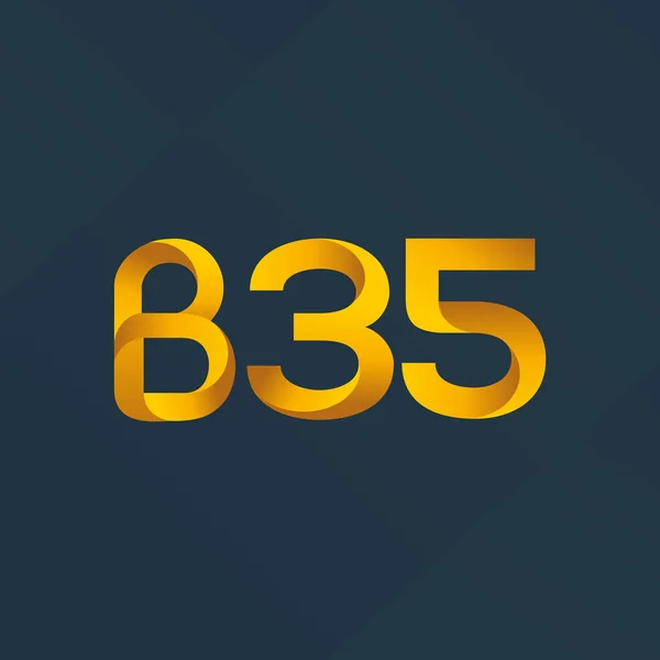 Logotipo da letra e do número B35 —  Vetores de Stock