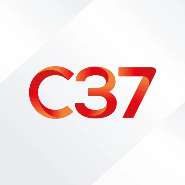 Letter and number logo C37 — Stock Vector