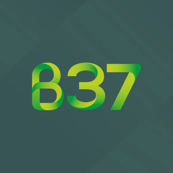 Buchstabe und Zahl Logo b37 — Stockvektor
