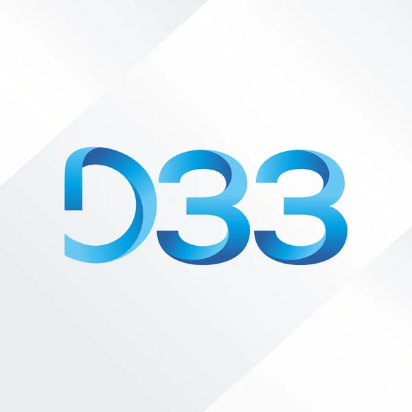 文字と番号ロゴ D33 — ストックベクタ