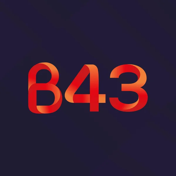 Brief en nummer logo B43 — Stockvector