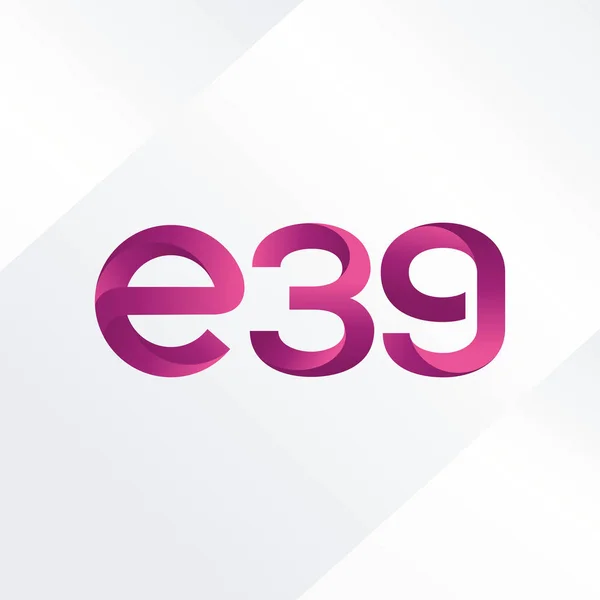 Logotipo da letra e do número E39 — Vetor de Stock