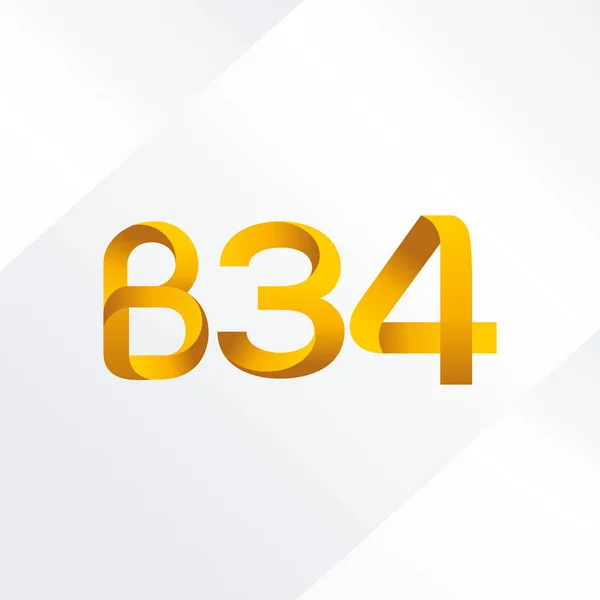 Harf ve sayı logosu B34 — Stok Vektör