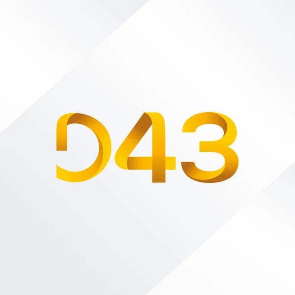Logotipo da letra e do número D43 —  Vetores de Stock