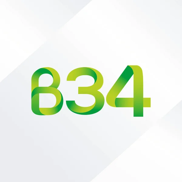 Logotipo da letra e do número B34 —  Vetores de Stock