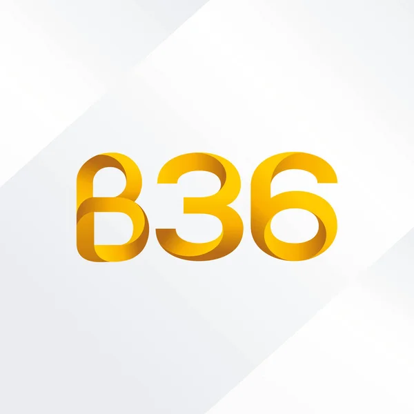 Brev och antal logotyp B36 — Stock vektor
