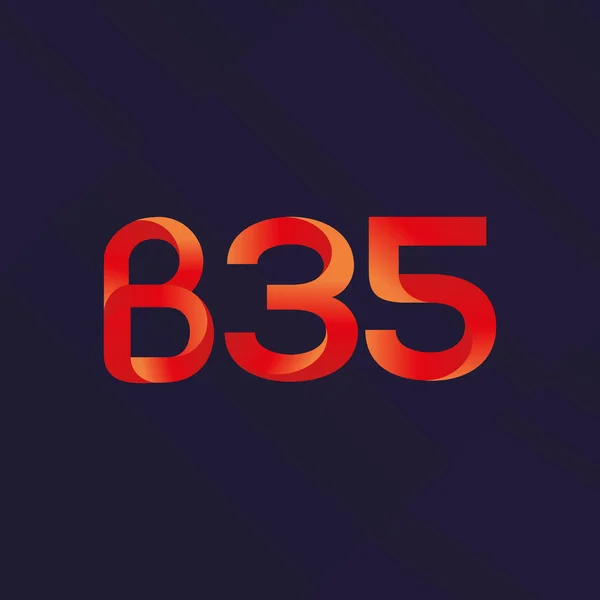 문자와 숫자 로고 B35 — 스톡 벡터