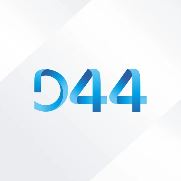 Lettre et numéro logo D44 — Image vectorielle
