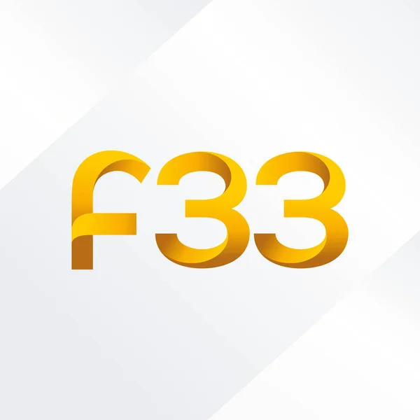 Letter and number logo F33 — Stock Vector