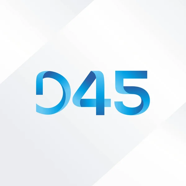 Betű és szám logó D45 — Stock Vector
