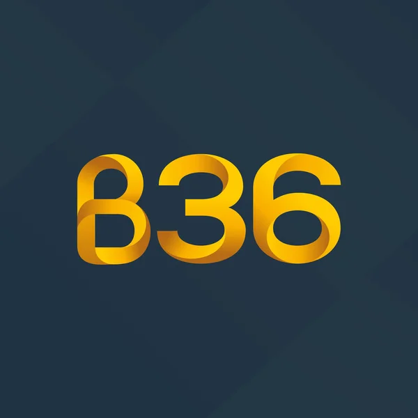 Logotipo da letra e do número B36 —  Vetores de Stock