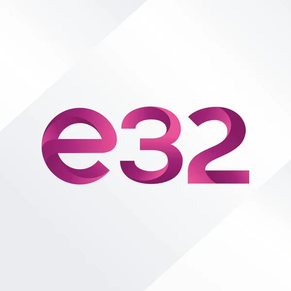 Brief en nummer logo E32 — Stockvector