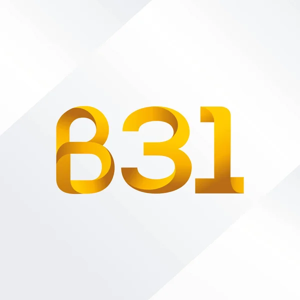 Brev och antal logotyp B31 — Stock vektor