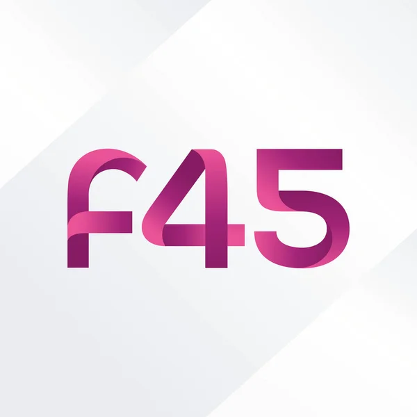 Letter and number logo F45 — Stock Vector