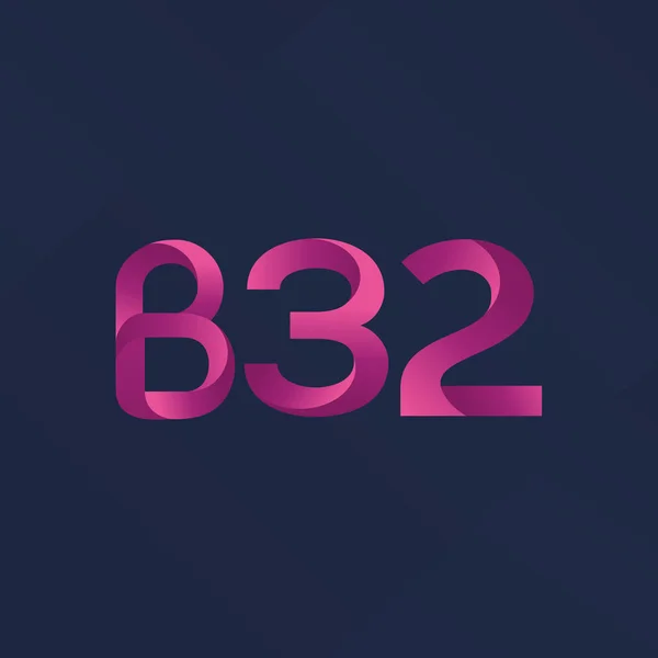 Logotipo da letra e do número B32 — Vetor de Stock