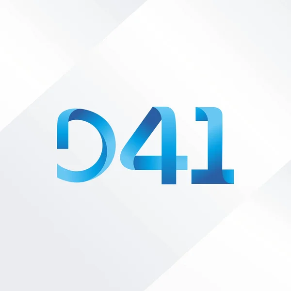 Buchstabe und Zahl logo d41 — Stockvektor