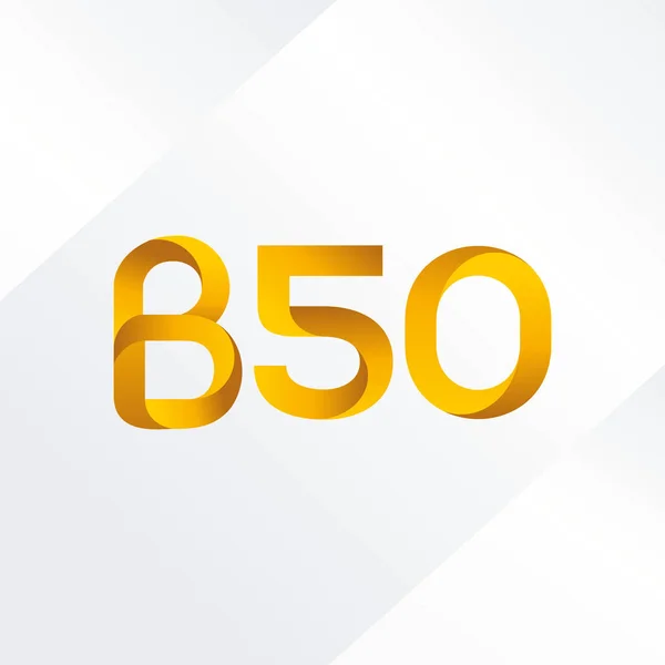 Buchstabe und Zahl Logo b50 — Stockvektor