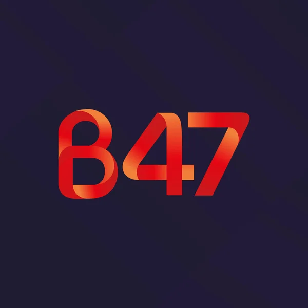 Logotipo da letra e do número B47 — Vetor de Stock