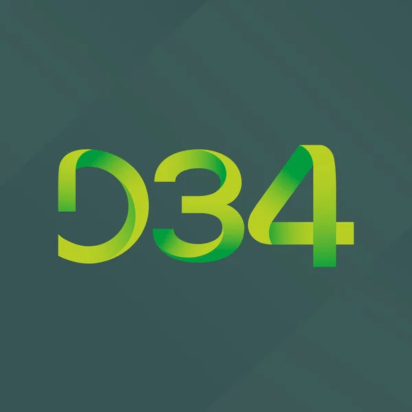 Litery i liczby logo D34 — Wektor stockowy