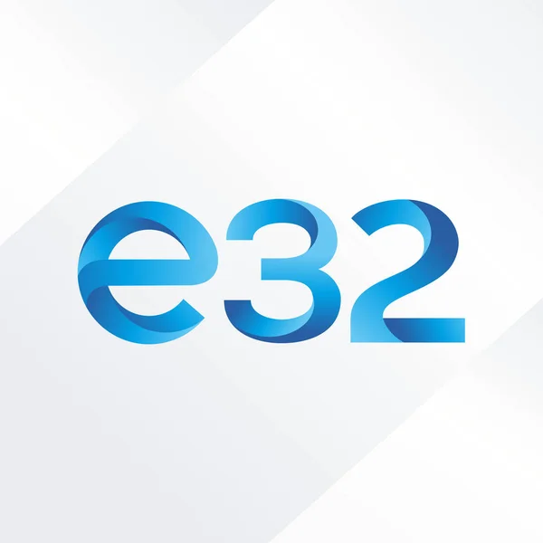 Brief en nummer logo E32 — Stockvector