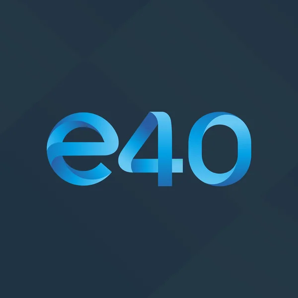 Písmeno a číslo logo E40 — Stockový vektor