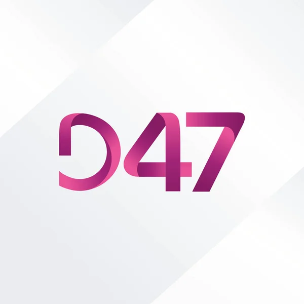 Logotipo da letra e do número D47 —  Vetores de Stock