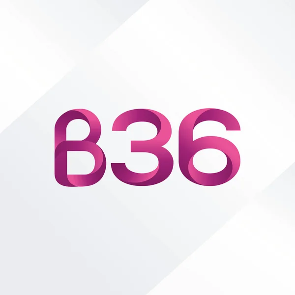 Logotipo da letra e do número B36 — Vetor de Stock