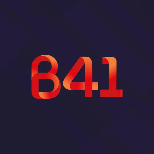 Logotipo da letra e do número B41 —  Vetores de Stock