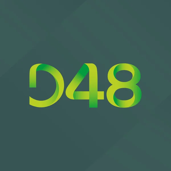 Brev och antal logotyp D48 — Stock vektor