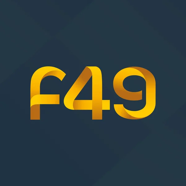 Logotipo da letra e do número F49 — Vetor de Stock