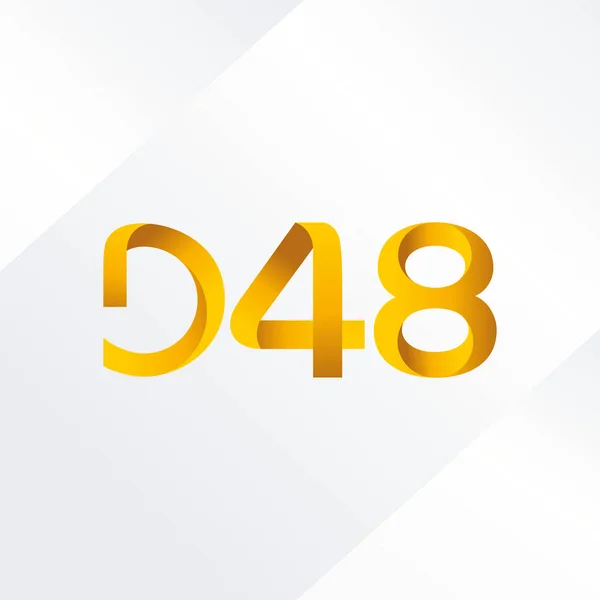 Lettre et numéro logo D48 — Image vectorielle