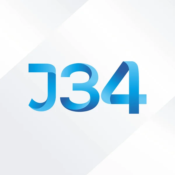 Brev och antal logotyp J34 — Stock vektor