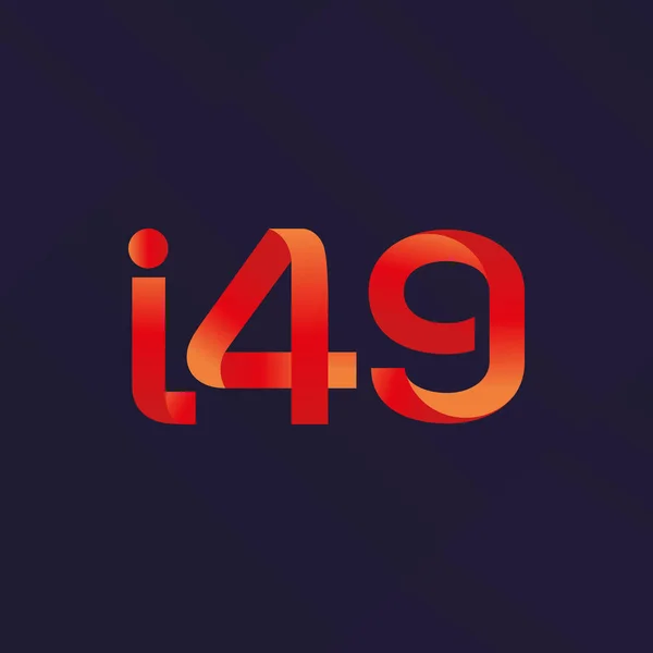 Lettre et numéro logo j49 — Image vectorielle