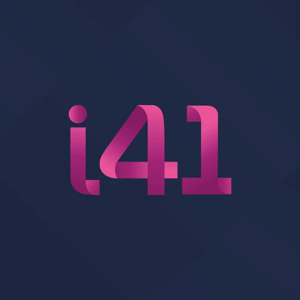 Buchstabe und Zahl Logo i41 — Stockvektor