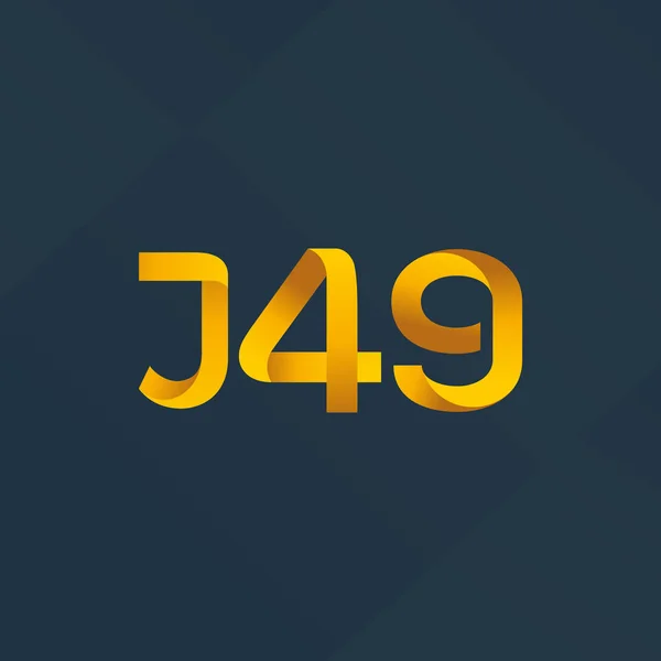 Lettera e numero logo j49 — Vettoriale Stock