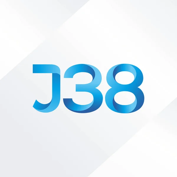 Brev och antal logotyp J38 — Stock vektor