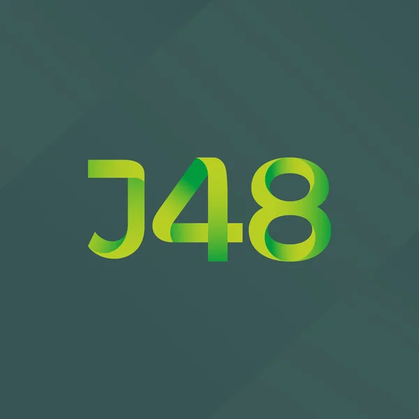 Brev och antal logotyp J48 — Stock vektor