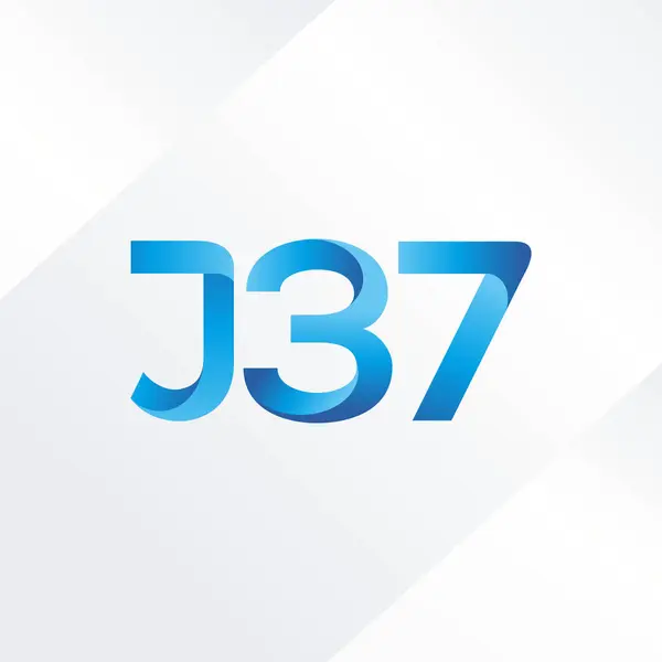 Brev och antal logotyp J37 — Stock vektor