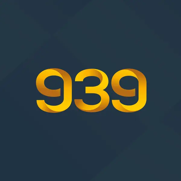 Buchstabe und Zahl Logo g39 — Stockvektor