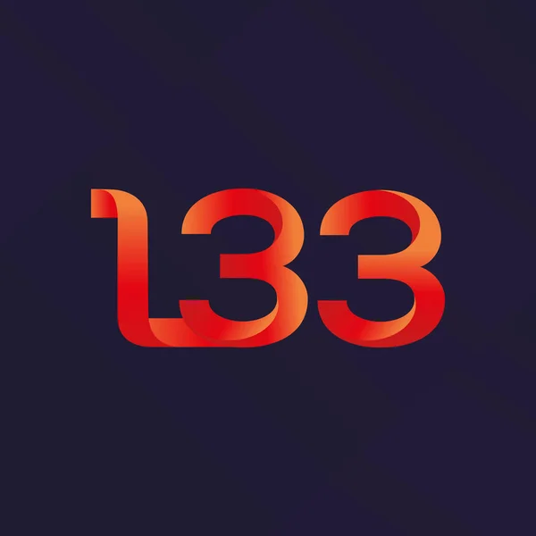 Brief en nummer logo L33 — Stockvector