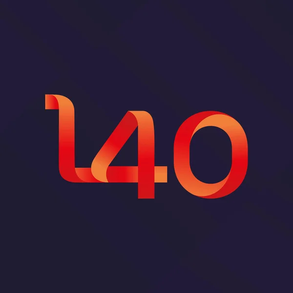 Logotipo da letra e do número L40 —  Vetores de Stock