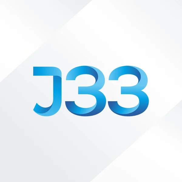 Brev och antal logotyp J33 — Stock vektor