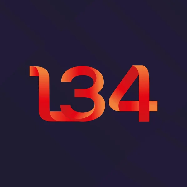 Brief en nummer logo L34 — Stockvector