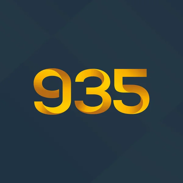 Buchstabe und Zahl Logo g35 — Stockvektor